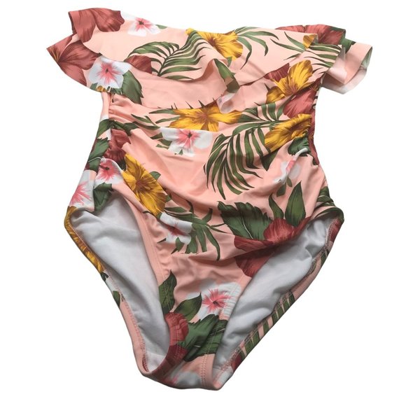 Kona Sol Women's Size Medium 8-10 One Piece Floral Swimsuit NO Straps NWOT - Picture 1 of 12